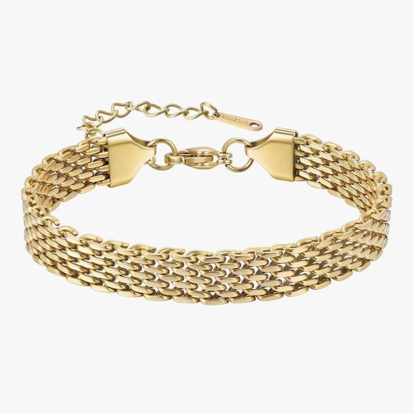 Elegant 7.5” Long Chain 14K Gold Plated Bracelet | eBay NEW 14k Gold Plated Elegant Gold Chain Bracelet